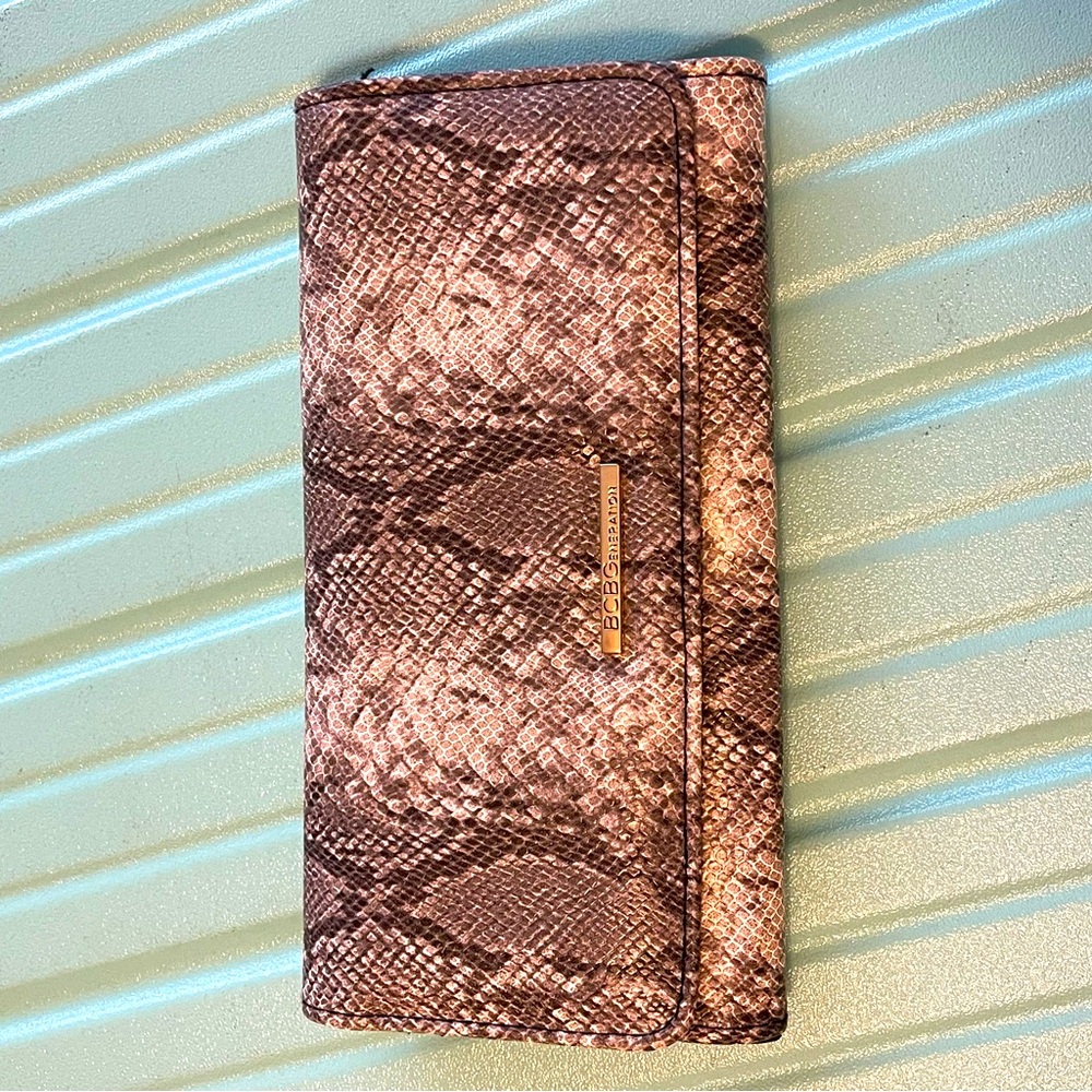 BCBGeneration gray snake print wallet